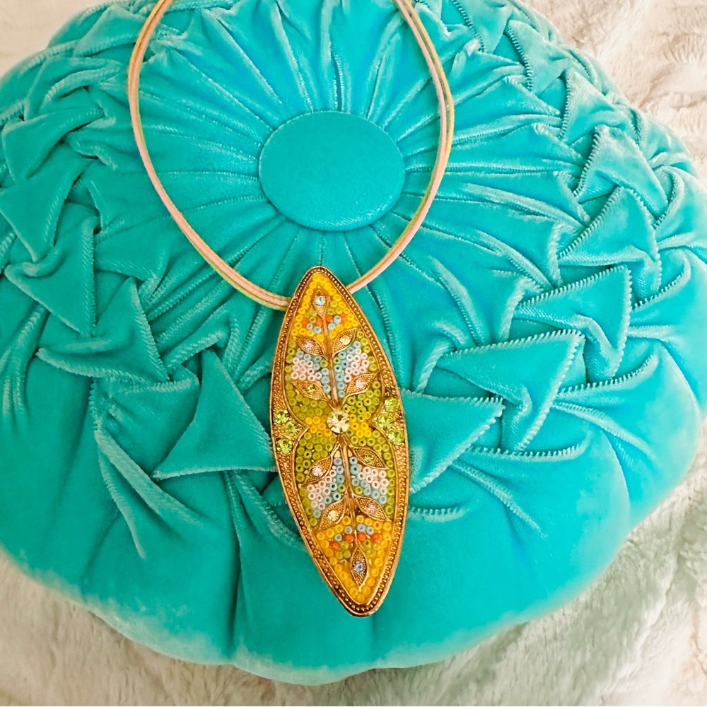 Statement Beaded Oblong Necklace